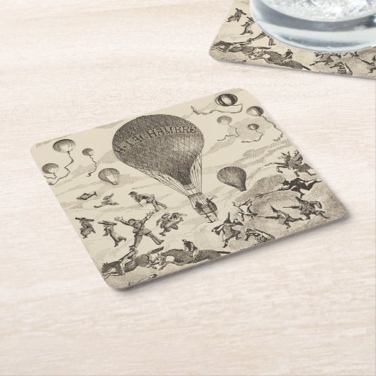 バルーンフランスのメーカー用広告 スクエアペーパーコースター (アングル)