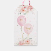 バルーンフローラツインズベビーシャワーありがとう ギフトタグ (裏面)