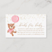 バルーンブック付きピンクテディベアベビー エンクロージャーカード (正面)