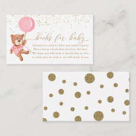 バルーンブック付きピンクテディベアベビー エンクロージャーカード