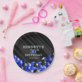 バルーンブラックブルー誕生日 ペーパープレート (パーティー)