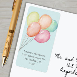 バルーンブルーベビーシャワー差出人住所 ラベル