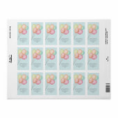 バルーンブルーベビーシャワー差出人住所 ラベル (フルシート)