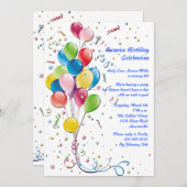 バルーンブーケサプライズパーティの招待状 招待状 (正面/裏面)