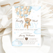 バルーンベアの男の赤ちゃんシャワーを待つ 招待状