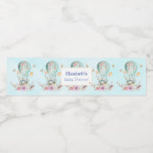 バルーンベイビーシャワーに乗るかわいいバニー ペットボトルラベル (シングルラベル)