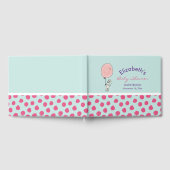 バルーンベイビーシャワーを持ったかわいいバニー ゲストブック (全面)