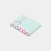 バルーンベイビーシャワーを持ったかわいいバニー ポストイット (アングル)