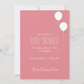 バルーンベビーガール招待状 招待状 (裏面)