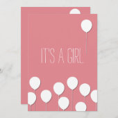 バルーンベビーガール招待状 招待状 (正面/裏面)