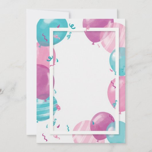 バルーンベビーシャワーの招待テンプレート 招待状 (正面)