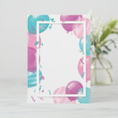 バルーンベビーシャワーの招待テンプレート 招待状 (スタンド正面)