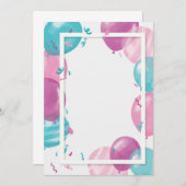 バルーンベビーシャワーの招待テンプレート 招待状 (正面/裏面)