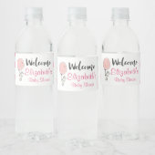 バルーンベビーシャワーを持つリトルバニー ペットボトルラベル (ボトル)