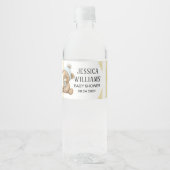 バルーンベビーシャワーボトルラベル付き金ゴールドクマ ペットボトルラベル (正面)