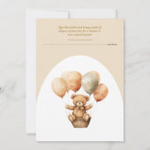 バルーンベビーシャワー付きテディベア 招待状 (裏面)