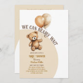 バルーンベビーシャワー付きテディベア 招待状 (正面/裏面)