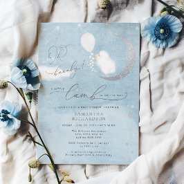 バルーンベビーシャワー付きリトルラム招待状 招待状