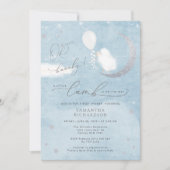 バルーンベビーシャワー付きリトルラム招待状 招待状 (正面)