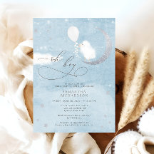 バルーンベビーシャワー付き可愛い子羊招待状