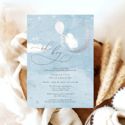 バルーンベビーシャワー付き可愛い子羊招待状 招待状