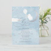 バルーンベビーシャワー付き可愛い子羊招待状 招待状 (スタンド正面)