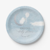 バルーンベビーシャワー付き可愛い小羊 ペーパープレート (正面)