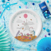 バルーンベビーシャワー付き可愛い白いベビーマウス ペーパープレート (パーティー)