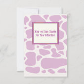 バルーンベビーシャワー付き紫色のピンクの牛 招待状 (裏面)