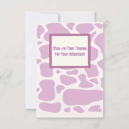 バルーンベビーシャワー付き紫色のピンクの牛 招待状 (裏面)