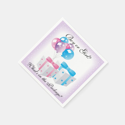 バルーンベビージェンダー表示紙パーティーナプキン スタンダードカクテルナプキン (角)