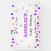 バルーンベーかわいらしビーシャワーへようこそ 横断幕 (縦)