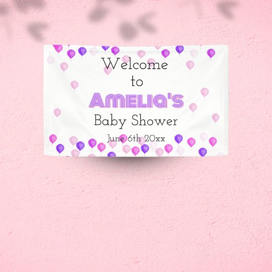 バルーンベーかわいらしビーシャワーへようこそ 横断幕