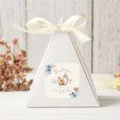 バルーンボホブルーバラベビーシャワー付きテディベア スクエアシール