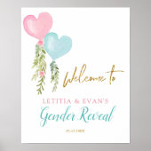 バルーンボーイまたはガールジェンダーがウェルカムサインを明らかにする ポスター (正面)