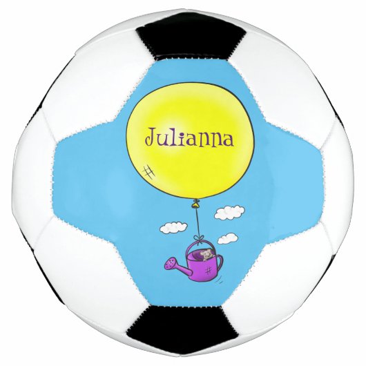 バルーンマンガで散水缶のかわいいマウス サッカーボール (正面)