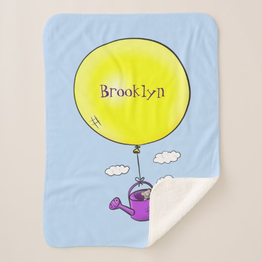 バルーンマンガで散水缶のかわいいマウス シェルパブランケット (正面)