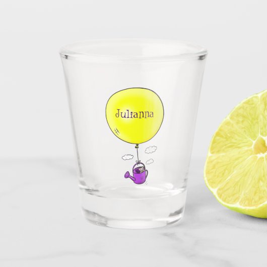 バルーンマンガで散水缶のかわいいマウス ショットグラス (正面)
