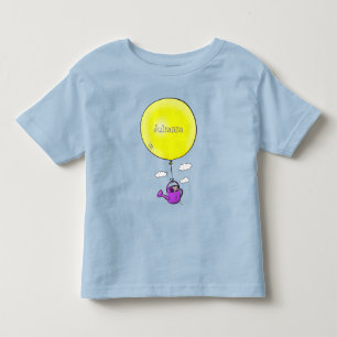 バルーンマンガで散水缶のかわいいマウス トドラーTシャツ