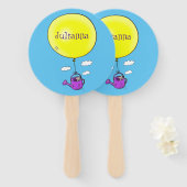 バルーンマンガで散水缶のかわいいマウス ハンドファン (正面&裏面)
