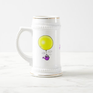 バルーンマンガで散水缶のかわいいマウス ビールジョッキ