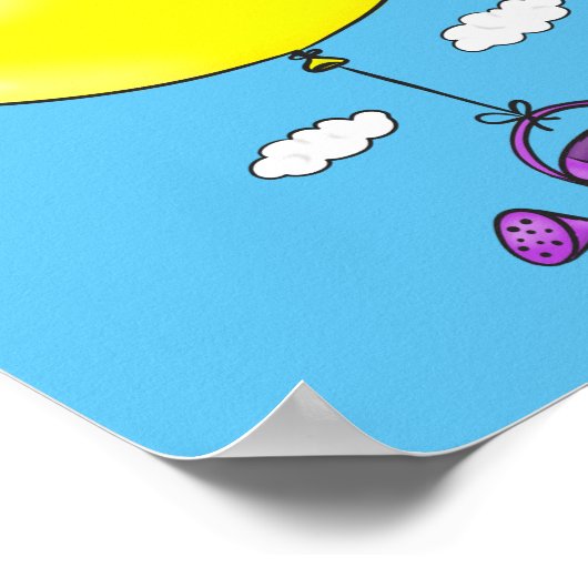 バルーンマンガで散水缶のかわいいマウス ポスター (角)