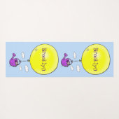 バルーンマンガで散水缶のかわいいマウス ヨガマット (裏面(横))