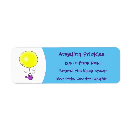 バルーンマンガで散水缶のかわいいマウス ラベル (正面)