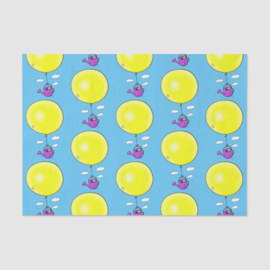 バルーンマンガで散水缶のかわいいマウス 薄葉紙 (正面)