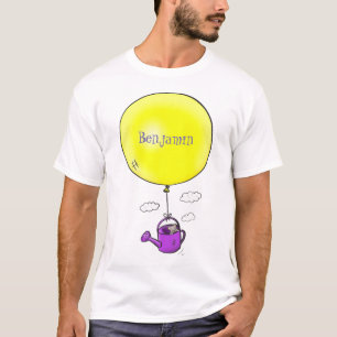 バルーンマンガで散水缶のかわいいマウス Tシャツ