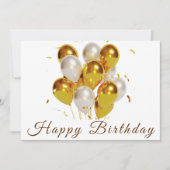 バルーンモダンスエレガントクリプトハッピーバースデー カード (正面)