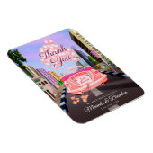 バルーンモダン付きピンクの漫画カーありがとう マグネット (右側)