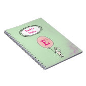 バルーンモノグラムを持ったかわいいバニー ノートブック (右側)