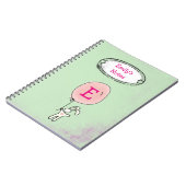 バルーンモノグラムを持ったかわいいバニー ノートブック (左側)